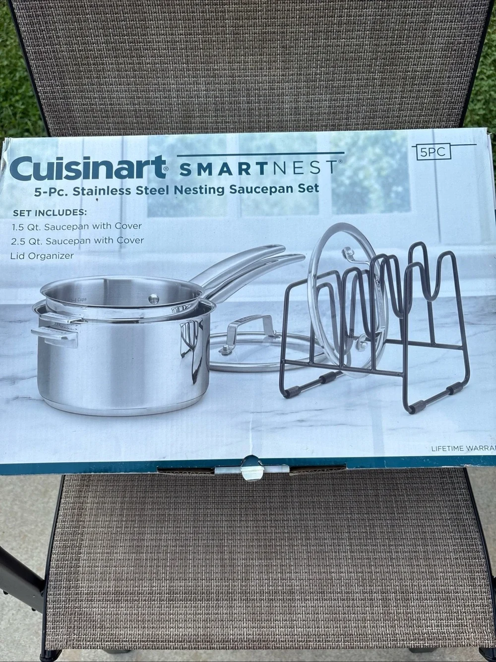 Cuisinart SmartNest 5-Pc Stainless Steel Nesting Saucepan Set - Silver